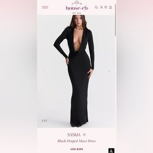 House of Cb Black Long Sleeve Dress